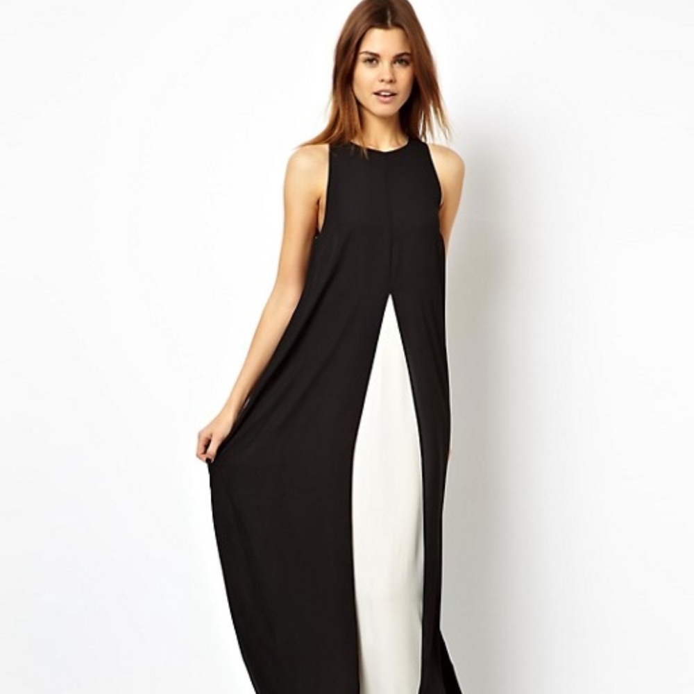 ASOS Slit Front Contrast Maxi Dress